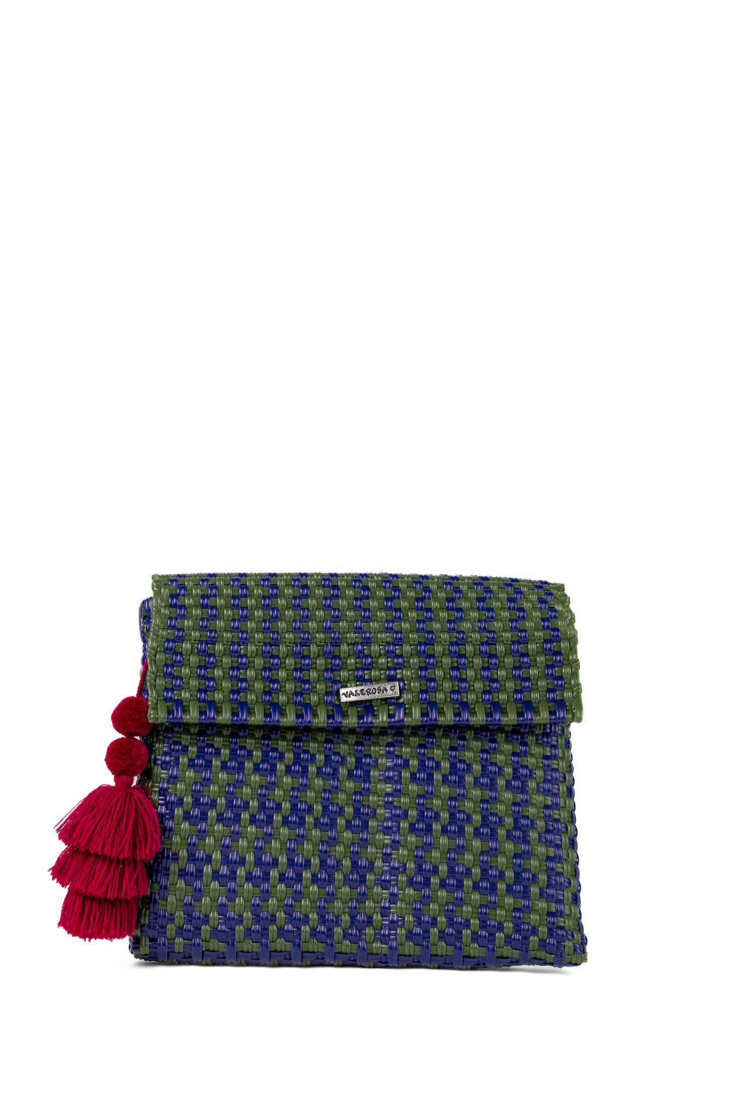 Olive and Navy Houndstooth Clutch